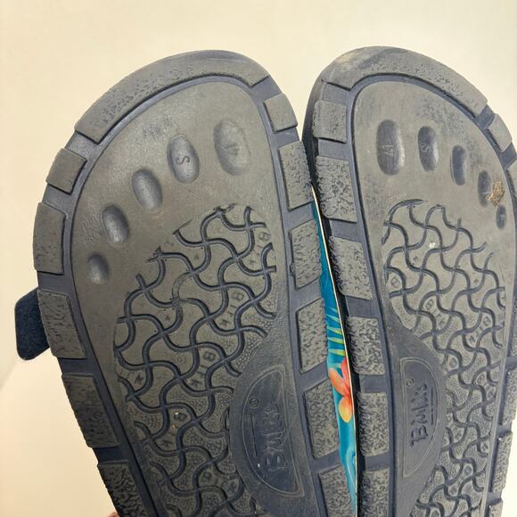 Birkenstock BIRKIS Lagoon Tropical Fish Dolphin Floral Rubber Slides Size 41 - Picture 8 of 9